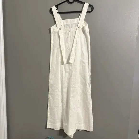 Madewell Linen Blend Princess Seamed Dress Old Money quiet luxury timeless NWT - Picture 4 of 9
